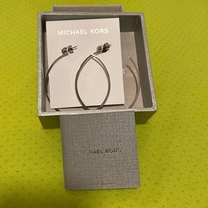 Mixed Shape CZ Silver Tone Whisper Hoop Earrings!